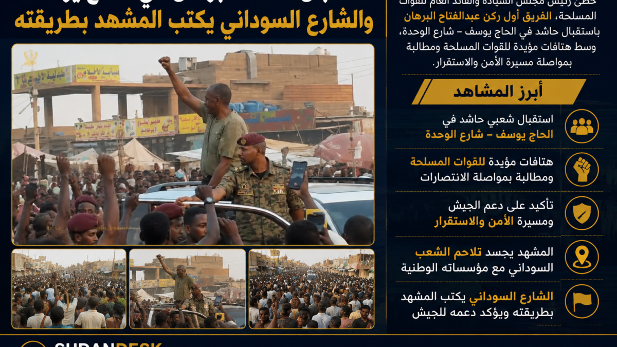 استقبال حاشد للبرهان في الحاج يوسف.. والشارع السوداني يكتب المشهد بطريقته
